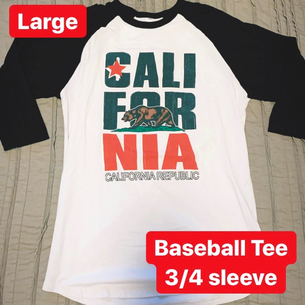 California Republic Brand Baseball Tee Shirt